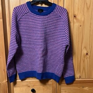 Lumiere Pink and Blue Houndstooth Sweater